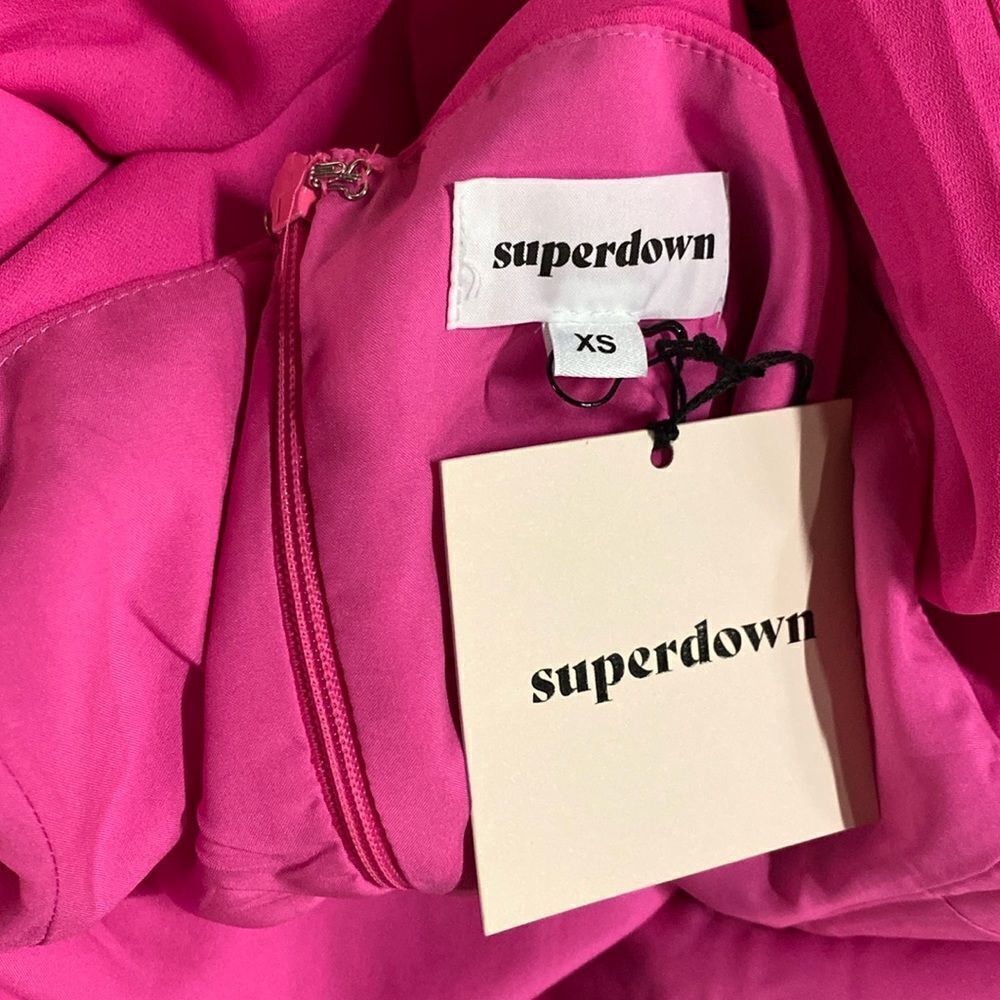 Superdown Addison maxi dress pink fuschia slip dress side slit Revolve XS - Picture 11 of 11